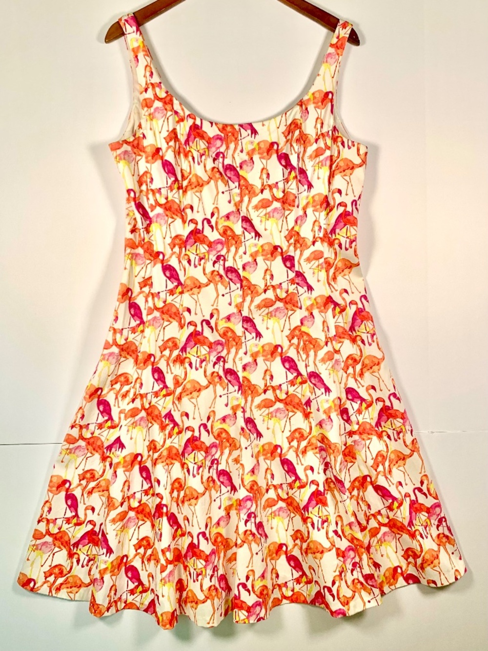 Pappagallo summer sundress flamingo print sleeveless fit & flare beach wedding
